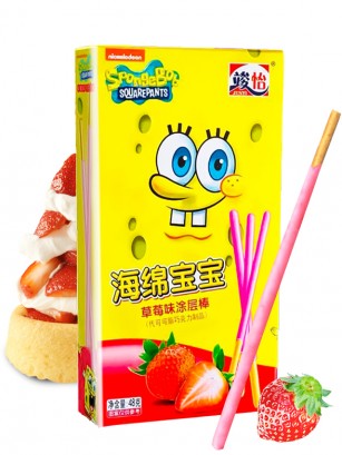 Sticks de Crema de Fresa | Bob Esponja 48 grs.