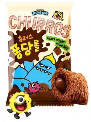 Snack Coreano Almohadillas Churros con Azúcar Moreno 80g.