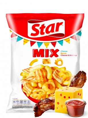 Snack Mix Queso, Bacon, y Queso con Ketchup | Star Pepsi 90 grs.