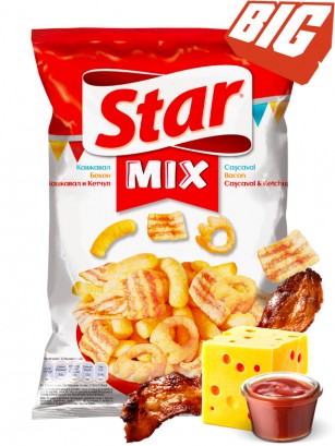 Snack Mix Queso, Bacon, y Queso con Ketchup | Star Pepsi 90g.