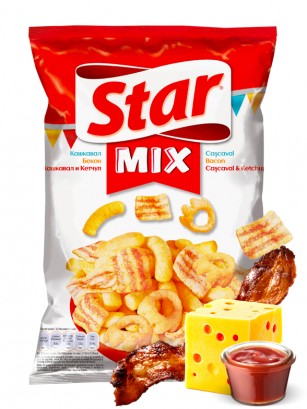 Snack Mix Queso, Bacon, y Queso con Ketchup | Star Pepsi 90g.