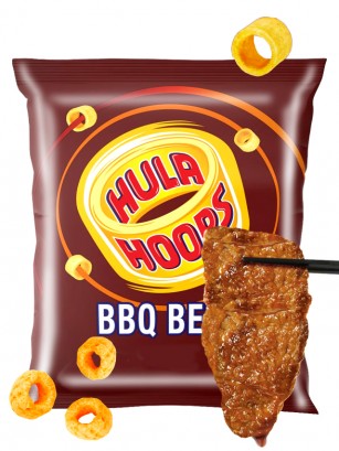 Snack Anillos Hula Hoops BBQ Beef 34 grs.
