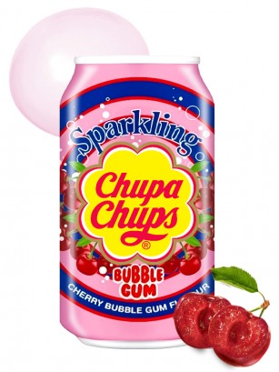 Refresco Coreano Sabor Chupa Chups Chicle de Cereza 345 ml.