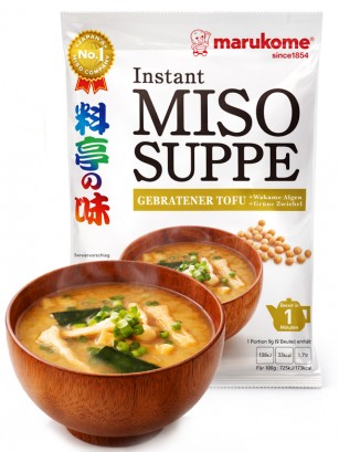 Sopa Instantánea de Miso y Tofu Frito | Marukome 3 Raciones