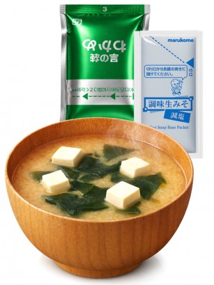 Sopa Instantánea de Miso Marukome con Alga Wakame | Baja en Sal | Formato Basic