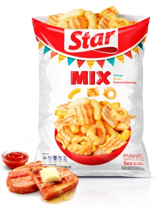 Snack Mix Queso, Bacon, y Queso con Ketchup | Star Pepsi 90g.