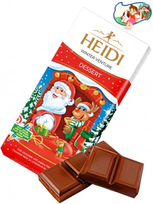 Tableta de Chocolate con Leche | Santa Claus & Rudolph | Heidi 90 grs.