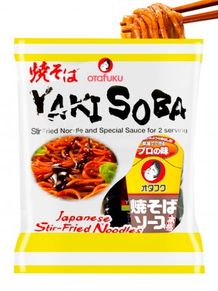 2 Raciones de Fideos Yakisoba Frescos  con Salsa Otafuku 370 grs.