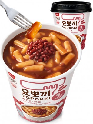Yopokki | Mochis Coreanos Topokki Instantáneos con Sopa Dulce de Azuki 120g.