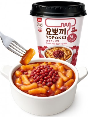 Yopokki | Mochis Coreanos Topokki Instantáneos con Sopa Dulce de Azuki 120g.
