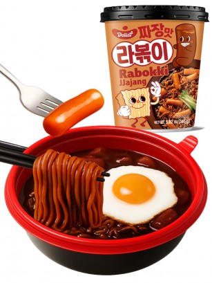 Fideos Ramen Coreanos estilo Topokki Jjajang | Rabokki Cup 165g.