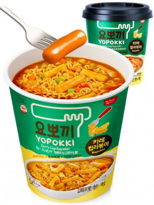 Ramen y Topokki Instantáneos Curry | Yopokki 145g.