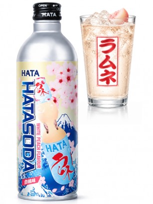 Soda Ramune de Melocotón Blanco | Hata 500 ml