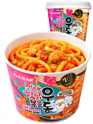 Fideos Udon Frescos Coreanos de Pollo Picante Carbonara Bowl | Garak 230g.