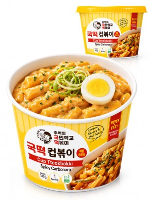 Tteokbokki (Topokki) con Carbonara Medio Picante 140g.