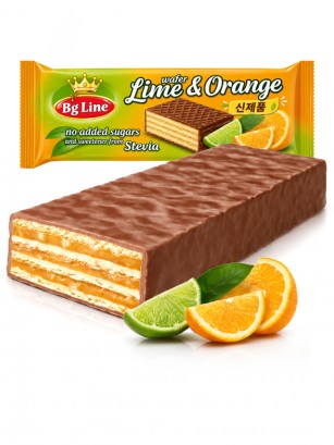 Chocolatina Waffer con Chocolate Lima Naranja | Sin Azúcar 35 g.